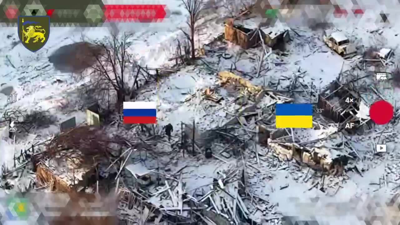 Russian and Ukrainian Soldiers Crossing Paths During Intense Battle