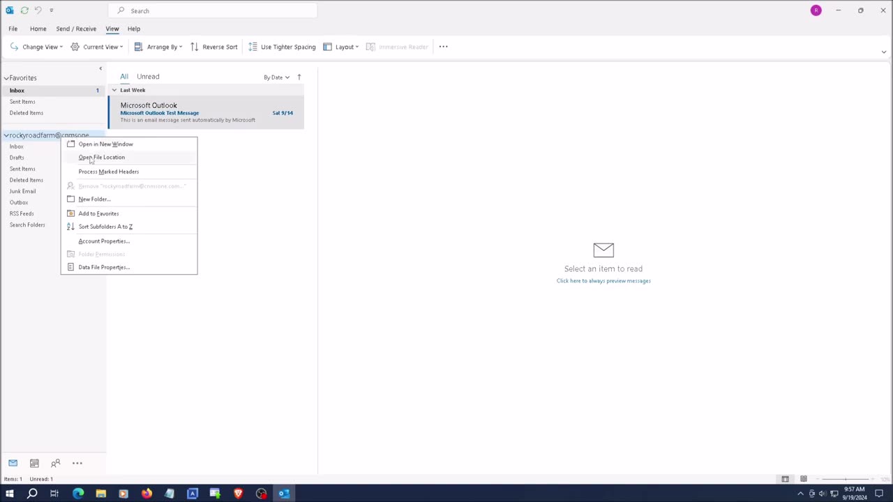 Compact Outlook PST file