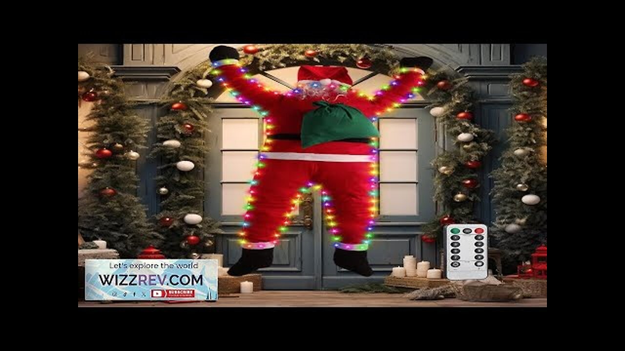 Poen Outdoor Santa Claus Climbing Hanging on Roof Large Christmas Decoration Review