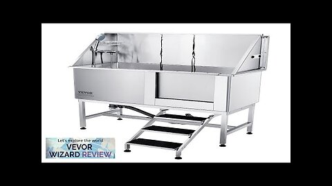 VEVOR 62" Pet Dog Bathing Station w/Stairs Professional Stainless Steel Dog Grooming Review