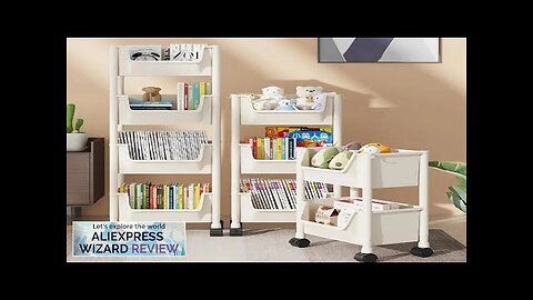 Trolley Bookshelf Portable Creative Kitchen Storage Rack Living Room Mobile Display Cabinet Review