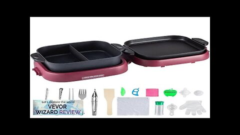 VEVOR 2 in 1 Electric BBQ Pan Grill Hot Pot Foldable Hot Review