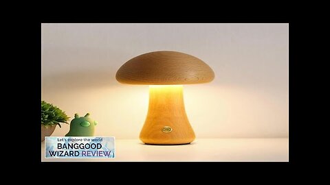 LED Night Light With Touch Switch Wooden Cute Mushrooms Bedside Table Lamp Review