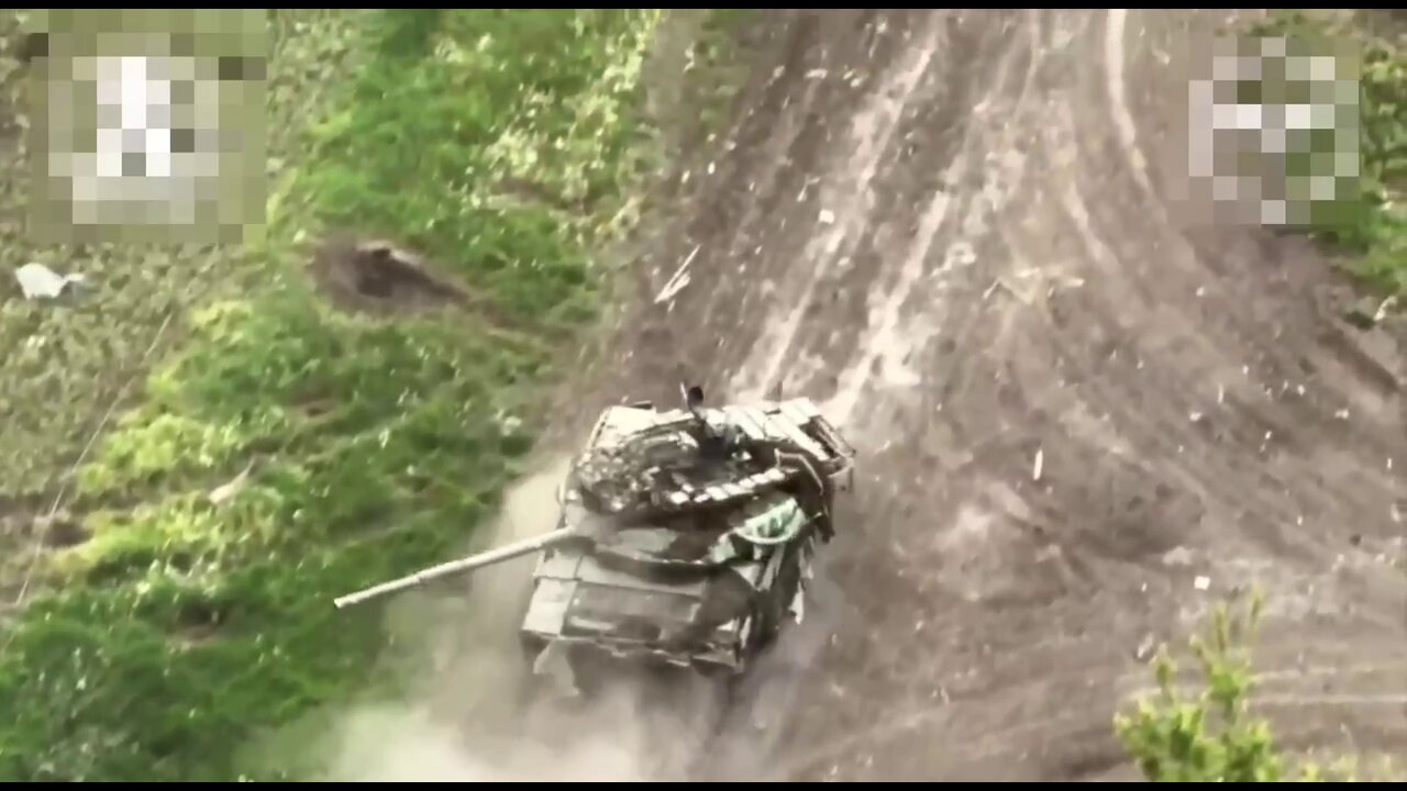 The T-90M “Proryv” with a protective visor withstood three hits from enemy FPV kamikazes