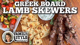 Greek Board Lamb Skewers on the Blackstone Griddle