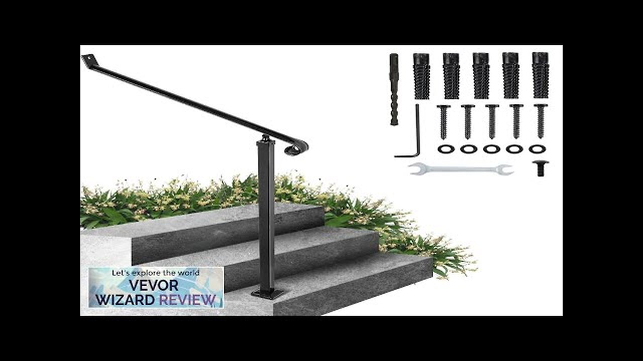 VEVOR Handrails for Outdoor Steps 2-3 Step Railings Wrought Iron Handrail Stair Review