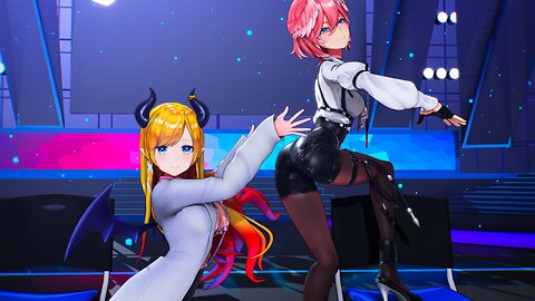 【MMD ホロライブ 4K/60fps】《Yuzuki Choco (癒月ちょこ) Takane Lui (鷹嶺ルイ)》~《Nicki Minaj - Anaconda》