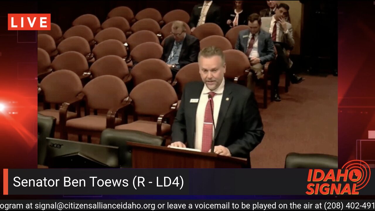 Fauci's actions get a blistering takedown by Sen. Ben Toews of Coeur d'Alene