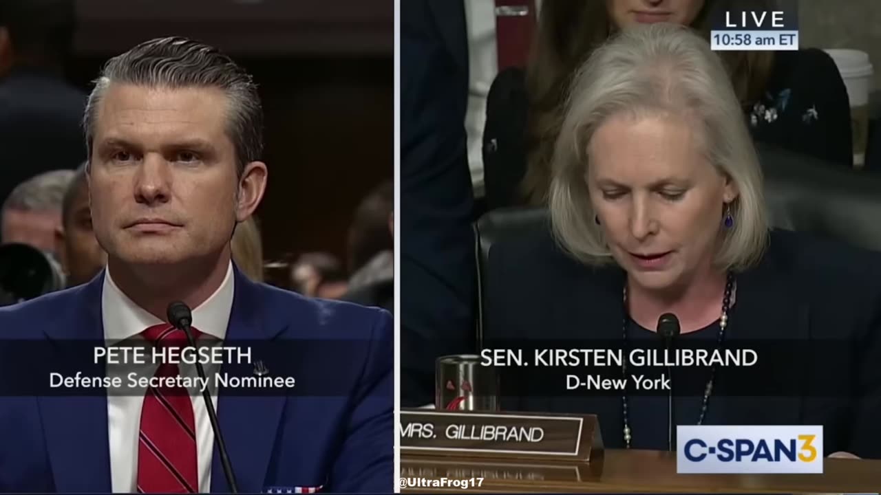 Kirsten Gillibrand is literally reeeeing | P.Hegseth Conformation