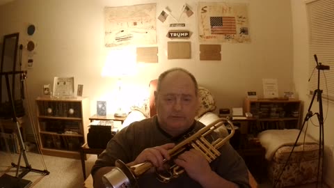 SHOWING MY TRUMPET.