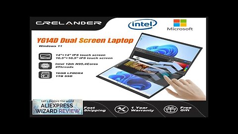 CRELANDER Dual Screen Laptop 14+14 Inch 2K Touch Screen Notebook Intel N95 Review