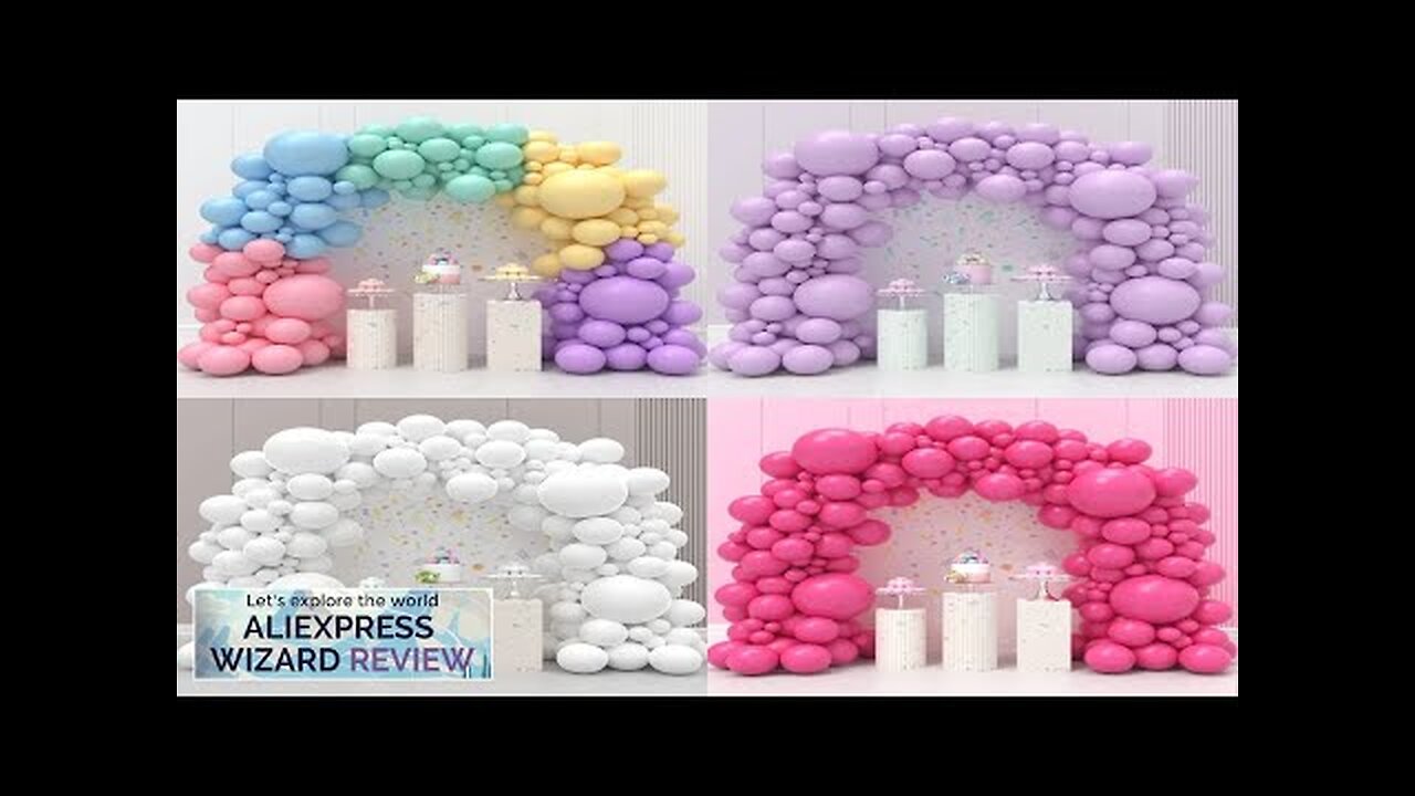 Rainbow White Purple Balloons Arch Garland Kit Birthday Party Decoration Kids Wedding Review