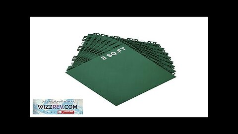 Gym Flooring Set 8 PCS Interlocking PP Puzzle Rubber Tiles Green Review