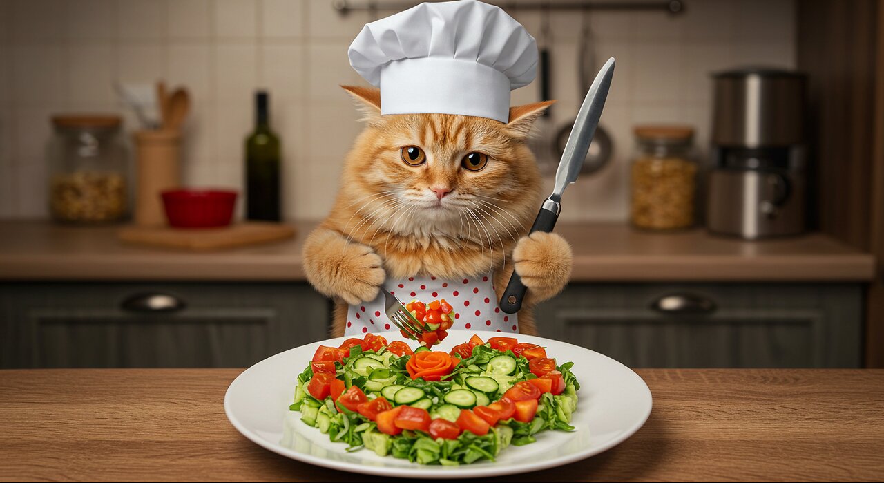 Purr-fect Valentine’s Salad by a Master Chef Cat ❤️