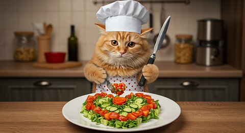 Purr-fect Valentine’s Salad by a Master Chef Cat ❤️