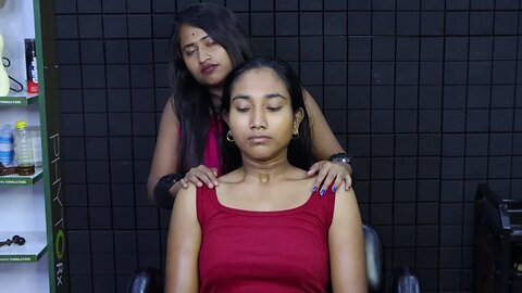 Girls Received Upper Body Massage by Pakhi _ Wooden Tools Chest Massage _ Neck Cracking _ ASMR