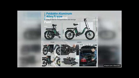 Electric Bike for Adults, 20" Fat Tire E Bike 750W 20MPH Removable Review