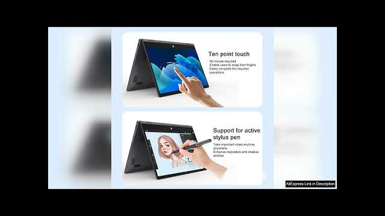 CRELANDER Z141 YOGA Laptop Intel N100 Processor IPS Touch Screen DDR4 ...