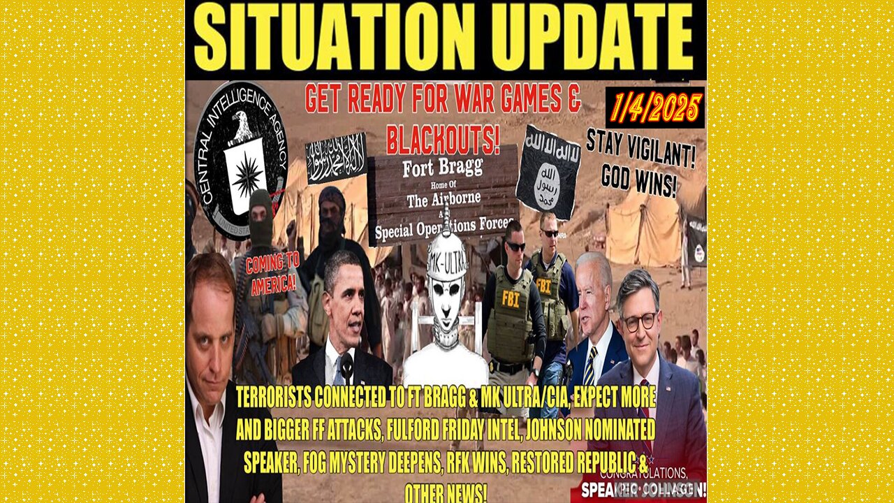 SITUATION UPDATE 1/4/25 - Benjamin Fulford Intel, More Attacks Coming, Isis/Obama, Cia Mk Ultra, Rfk Wins