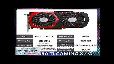 GTX1050 Ti GAMING X 4G Graphics Card For Msi GTX 1050 Ti Review