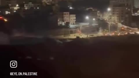 The israelis fire tear gas at Palestinians waiting for the release of their loved ones in t...