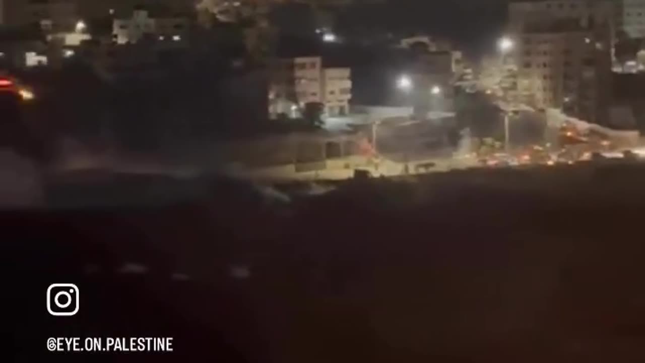 The israelis fire tear gas at Palestinians waiting for the release of their loved ones in t...