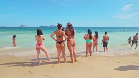 The sun is blazing at LEBLON BEACH 🇧🇷 Brazil Rio de Janeiro | 4K UHD | #beach #bikini