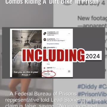Fact Check: Video Does NOT Show Leaked Footage Of Sean 'Diddy' Combs Riding A 'Dirt Bike' In Prison