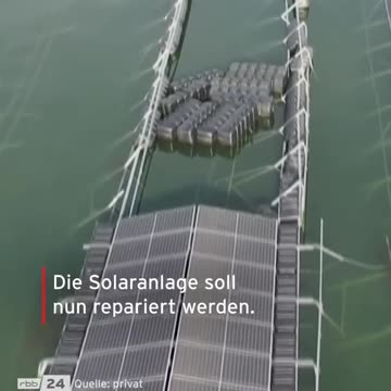Kaputte Solaranlage schwimmt auf Cottbuser Ostsee