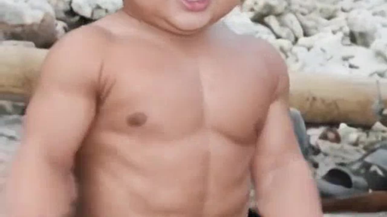 baby with huge muscles