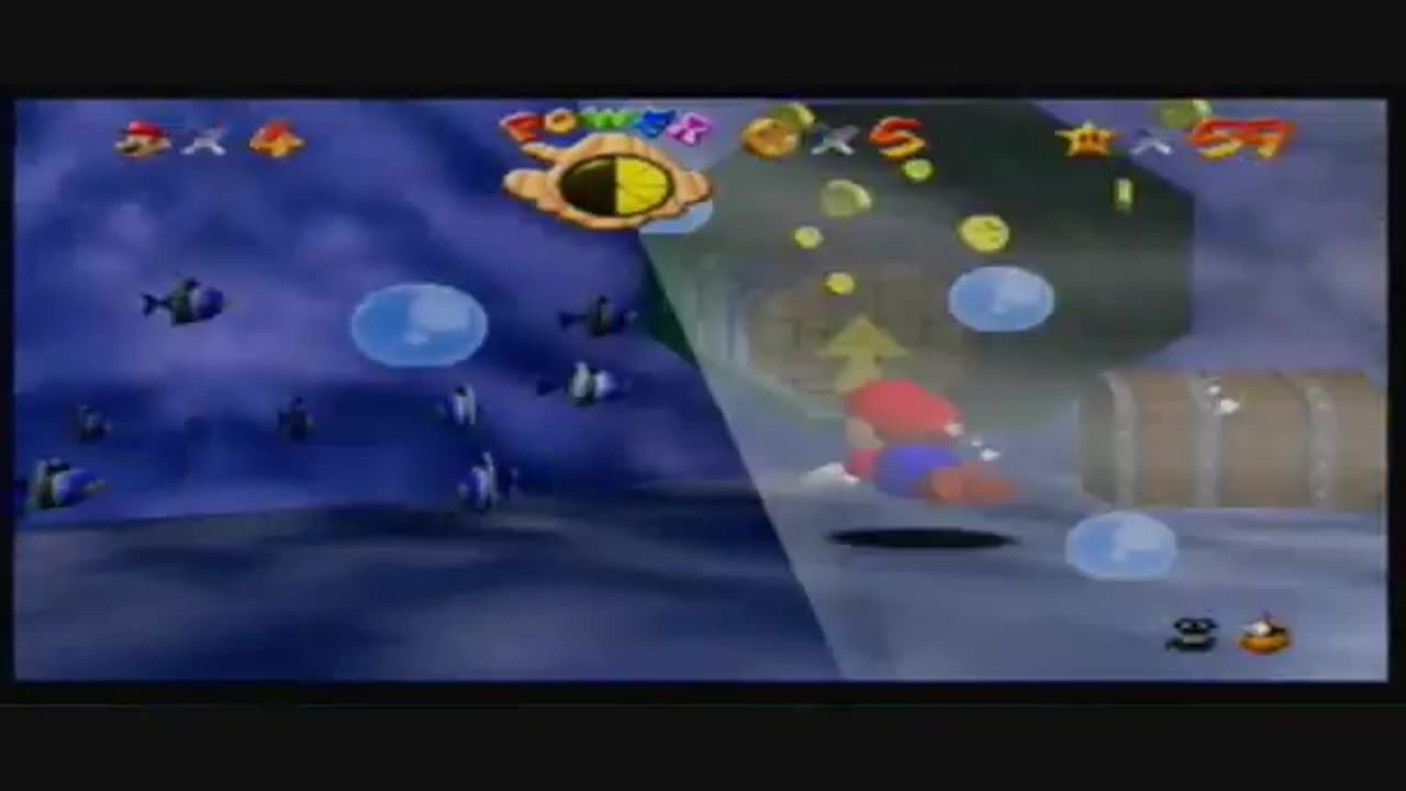 Super Mario 64 - Dire Dire Docks - Chests in the Current