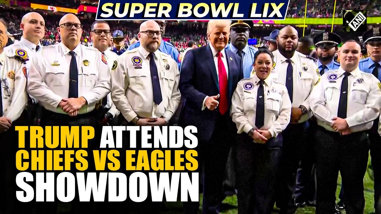 Super Bowl LIX: US President Donald Trump arrives at Superdome for Chiefs vs Eagles showdown