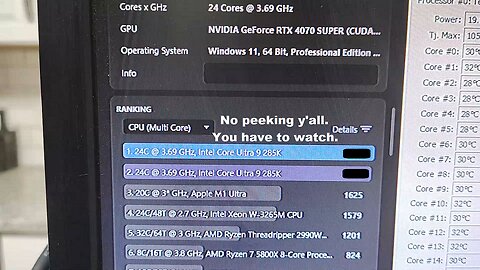 S15E17 - AI and The Beast's Prelim Performance (XTU, Cinebench, and temps)