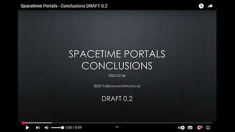 Spacetime Portals - Conclusions DRAFT 0.2