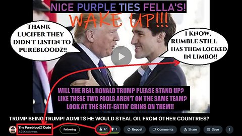 RIGHT AGAIN PUREBLOODZ!!! TRUMP/TRUDOPE LOVE AFFAIR! JUST LIKE WE WARNED YOU OVER A YEAR AGO!