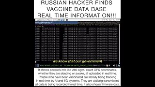 RUSSIAN HACKER FINDS REAL TIME DATABASE OF JABBED PEOPLE #FUCKtheJAB