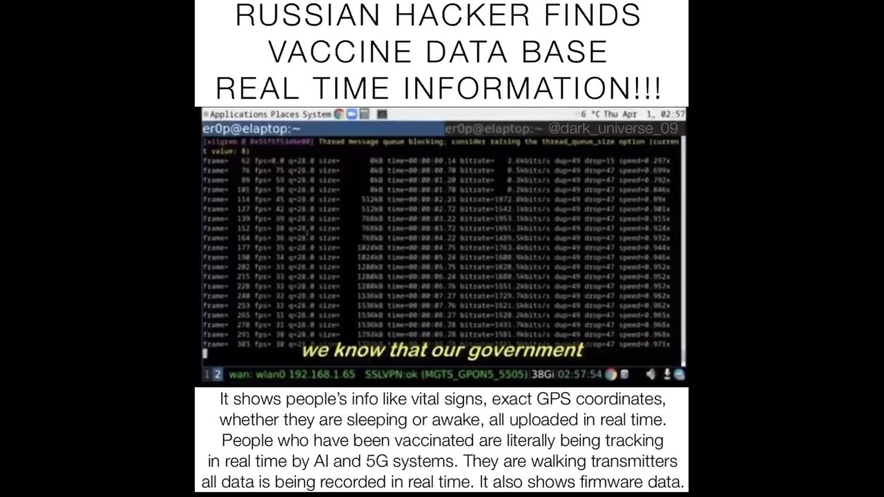 RUSSIAN HACKER FINDS REAL TIME DATABASE OF JABBED PEOPLE #FUCKtheJAB