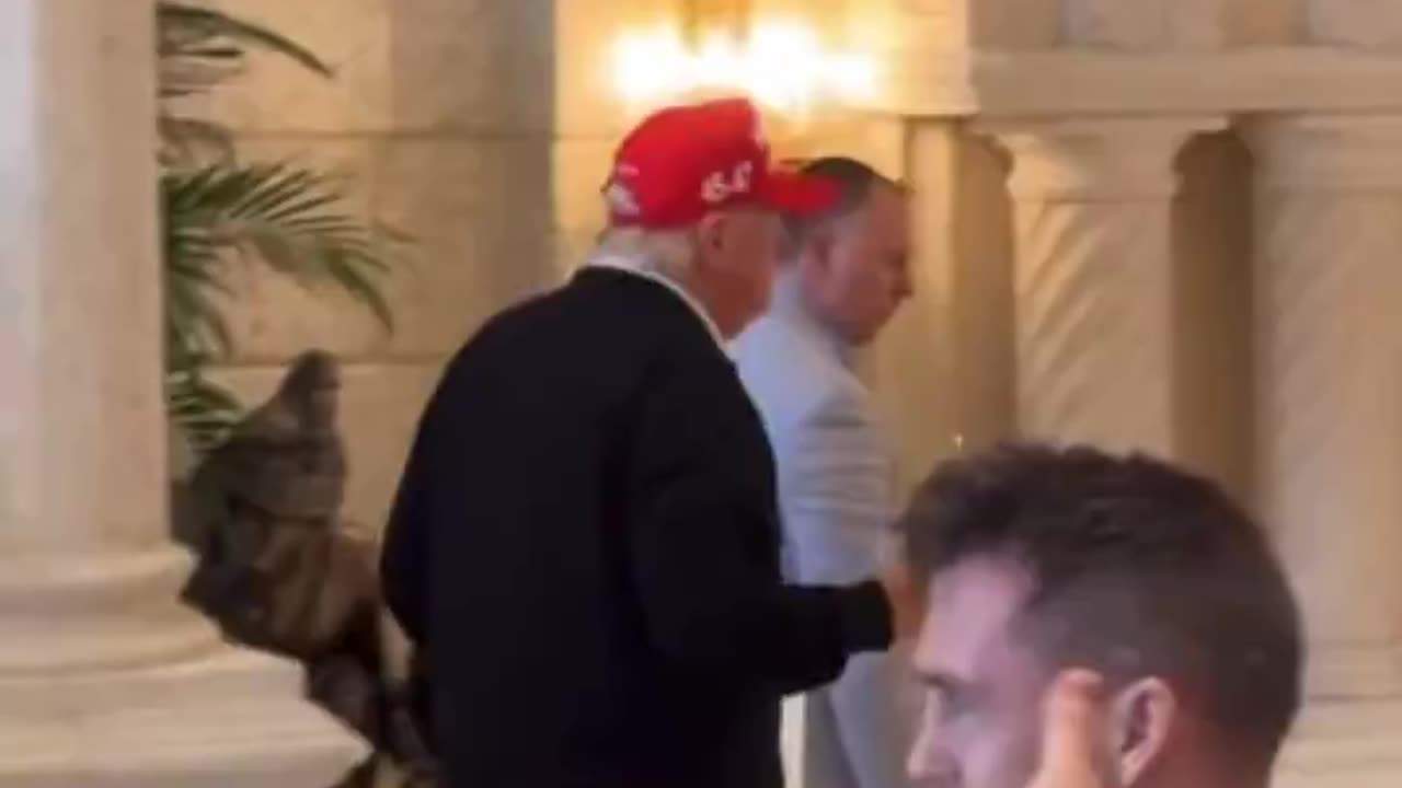 Trump just finished golfing with Florida Governor Ron DeSantis at his West Palm Beach golf course