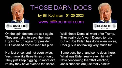 THOSE DARN DOCS -- an original song by Bill Kochman.