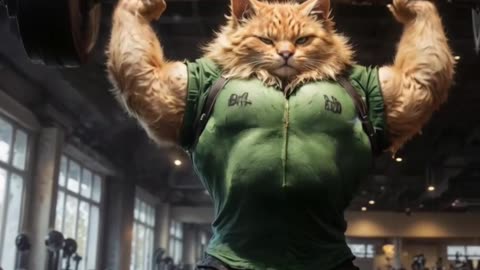 AI Cat’s Gym Transformation – From Fluffy to Fit! 🏋️🐱