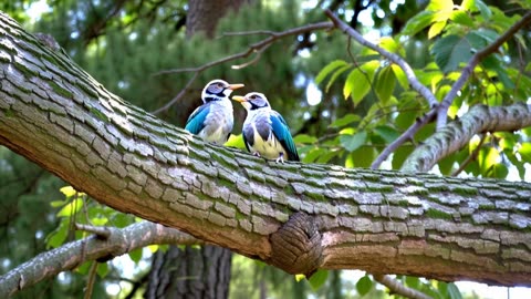 Two Bird on a tree branch.