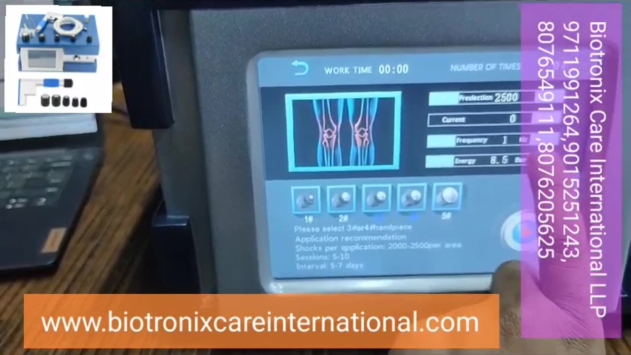 Pneumatic Shockwave Therapy ESWT Extracorporeal 10 Bar with 10 Treatment Area 3 Spare Bullets