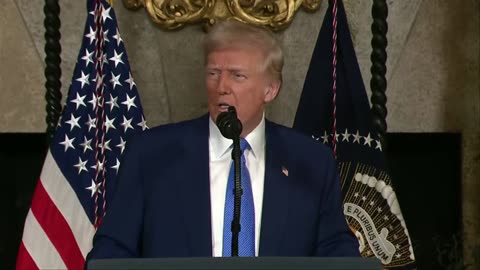 President Trump Speaks And Takes Questions At Mar-a-Lago After Signing EOs February 18, 2025