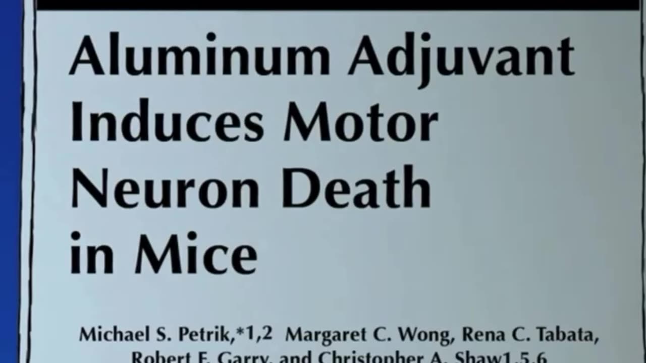 Mice study that showed aluminium in vaccines causes cognitive deficits