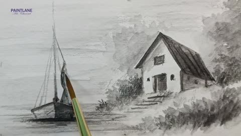 How to draw and paint Scenery Art with Water color Graphite Pencil