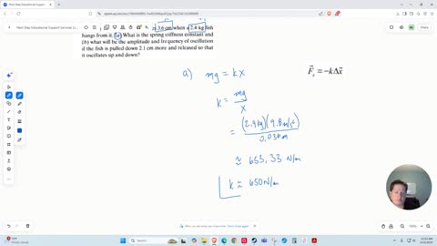 Spring Constant, Amplitude, and Frequency of a Fish on a Scale