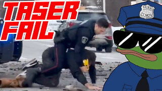 Cop Almost Gets Killed When Taser Has No Effect on Axe Wielding Lunatic