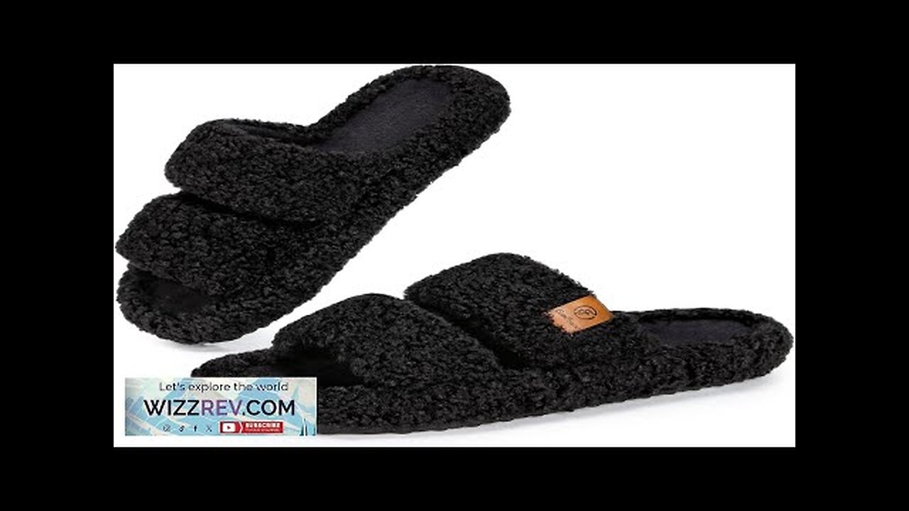 EverFoams Womens Fuzzy Open-toe Slippers Soft Comfy Memory Foam Indoor House Shoes Review