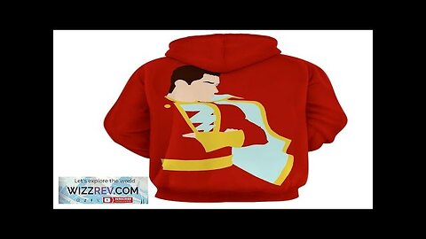 Captain Marvel Superhero Shazam Stand Pose Trendy Red Hoodie Review