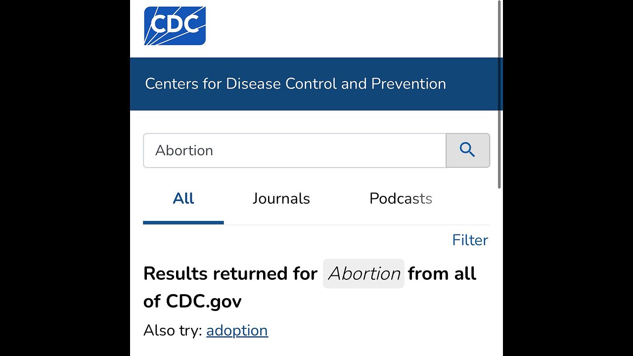 CDC shows adoption suggestion in the search results for abortion